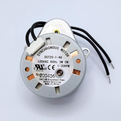 Fleck Style 5600 Timer Motor Replacement - 120VAC 60Hz 3w with Mounting Screws | Fleck Replacement Part 18743 with 11384 | Timer Motor Fits Fleck Controls 2500/5600/9000 Series