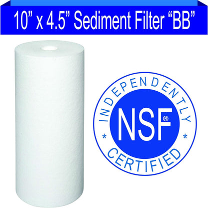 10 inch 5 Micron Multi-Gradient Sediment Filter | 10" x 4.5" Sediment Water Filter Replacement Cartridge | 2-Pack